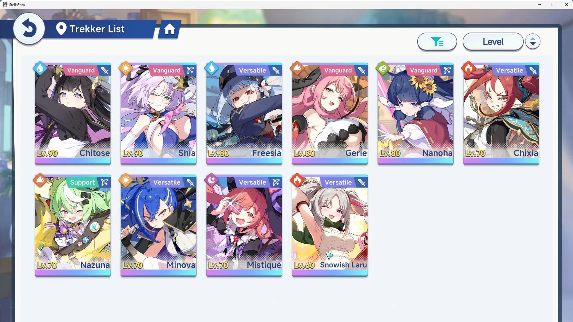 Stella Sora Accounts Global Lv40 ENDGAME|10 SSR 3 Limit(ChitoseT2,ShiaT1.Snowish Laru,GerieT2,ChixiaT2)15 SSR Disc|2,2k 4