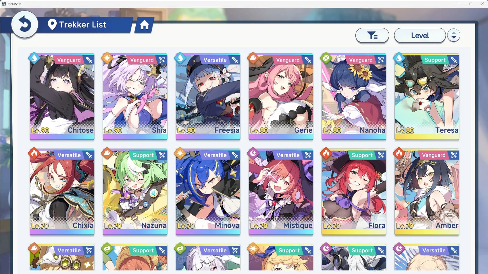 Stella Sora Accounts Global Lv40 ENDGAME|10 SSR 3 Limit(ChitoseT2,ShiaT1.Snowish Laru,GerieT2,ChixiaT2)15 SSR Disc|2,2k 5