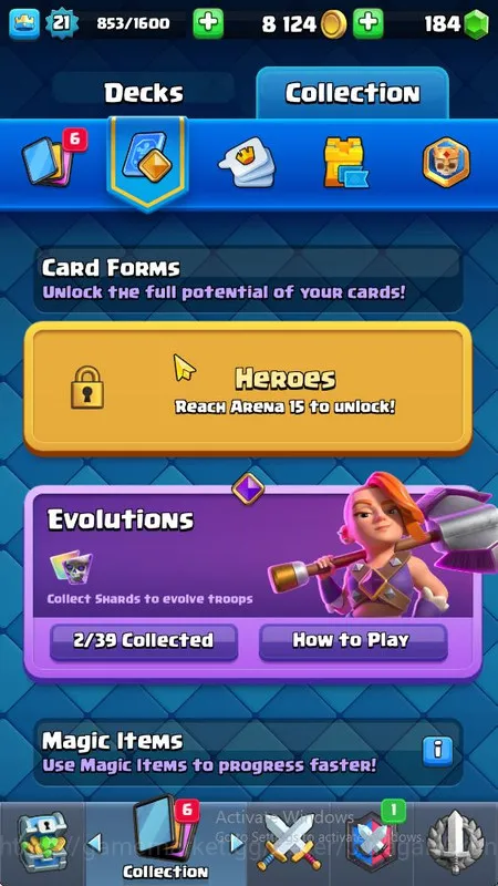 Clash Royale Accounts Midgame Lvl 21 | Trophy 3502 | KTL 8 | Card 65 | 2 EVO, 1 Legend, 16 Epic, 24 Rare, 24 Common | 184 4