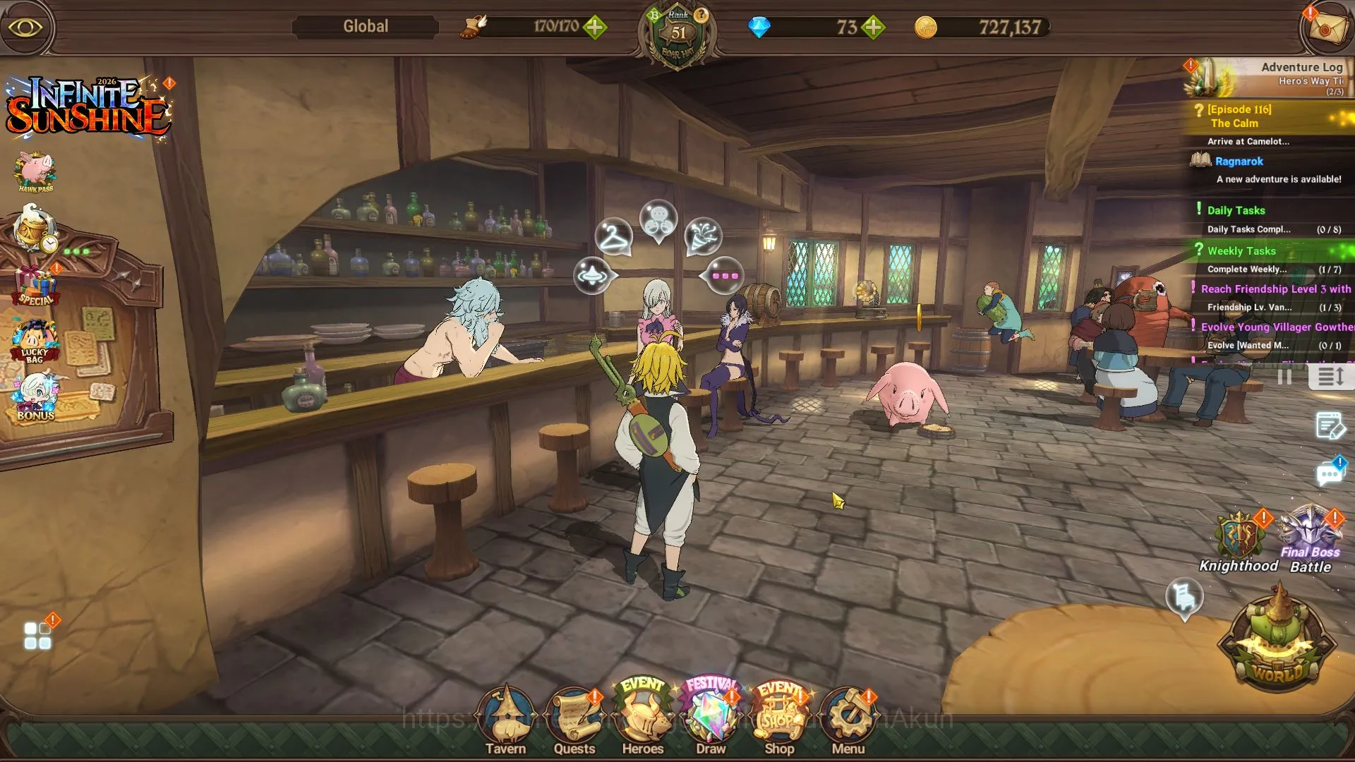 The Seven Deadly Sins: Grand Cross Accounts Asia|2,4M CC|1 LR+8 UR+Collab Konosuba|Elizabeth,M image 1
