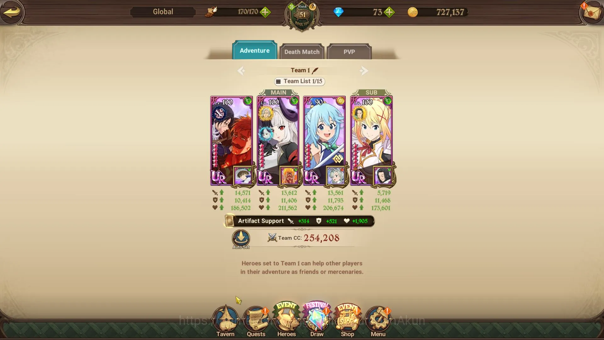 The Seven Deadly Sins: Grand Cross Accounts Asia|2,4M CC|1 LR+8 UR+Collab Konosuba|Elizabeth,M image 2