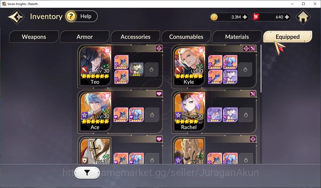 Seven Knights Re:Birth Accounts [Re:BIRTH]Global300xx|9 Legend, 5 SPECIAL|Teo,Kyle image 6