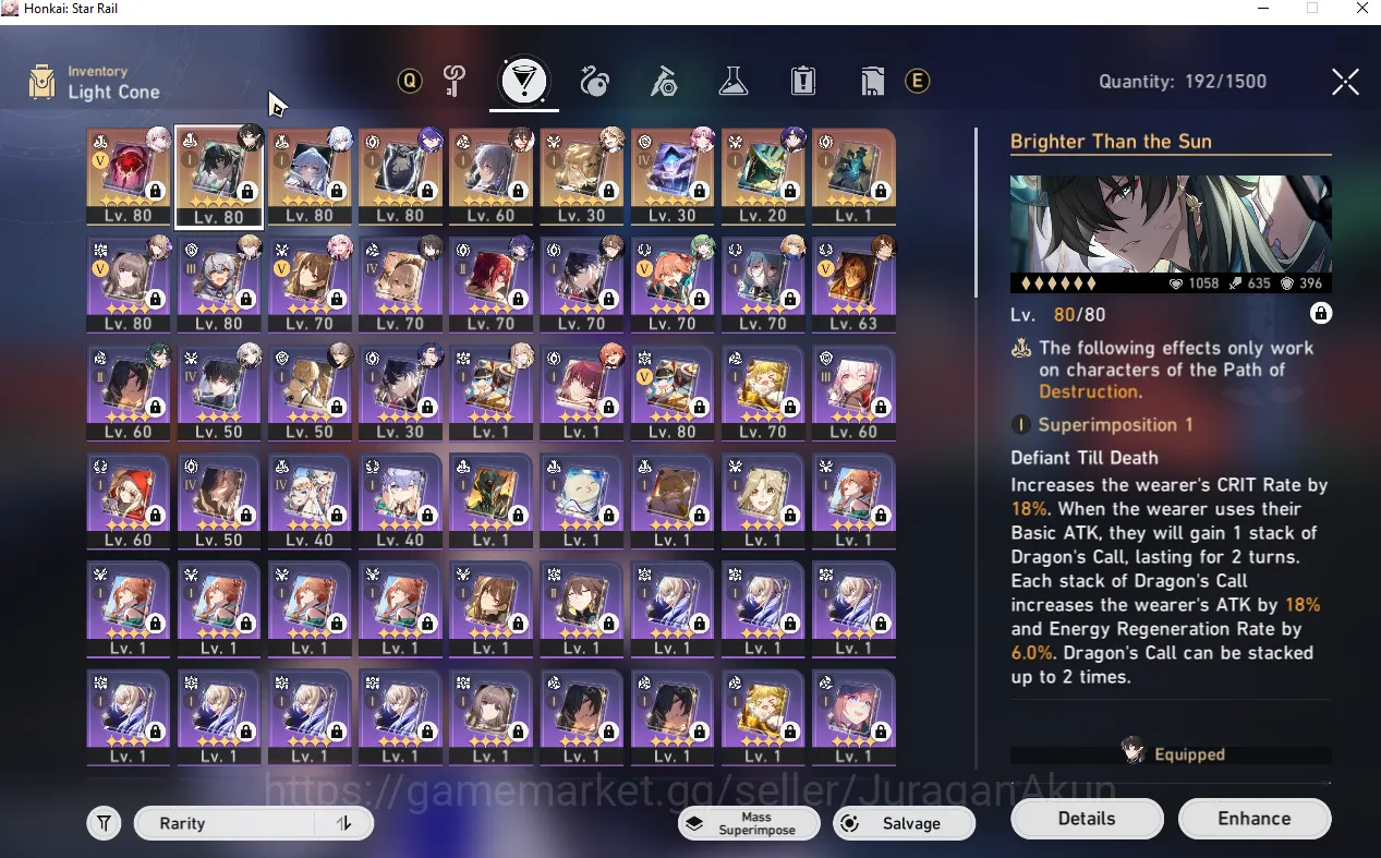 Honkai Star Rail Accounts Asia [TL70] 6 Limited + 3 Sign (Dan Heng IL E1+Sig image 2