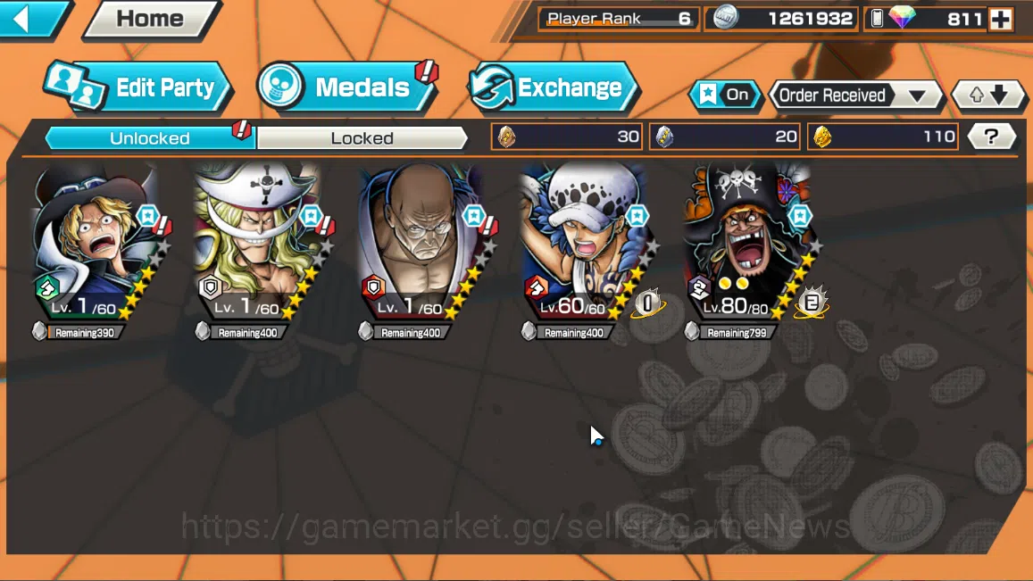 One Piece Bounty Rush Accounts Global|5EX|Flame Emperor Sabo,GP Newgate,5Elder Nu image 13