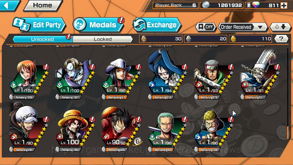 One Piece Bounty Rush Accounts Global|5EX|Flame Emperor Sabo,GP Newgate,5Elder Nu image 5