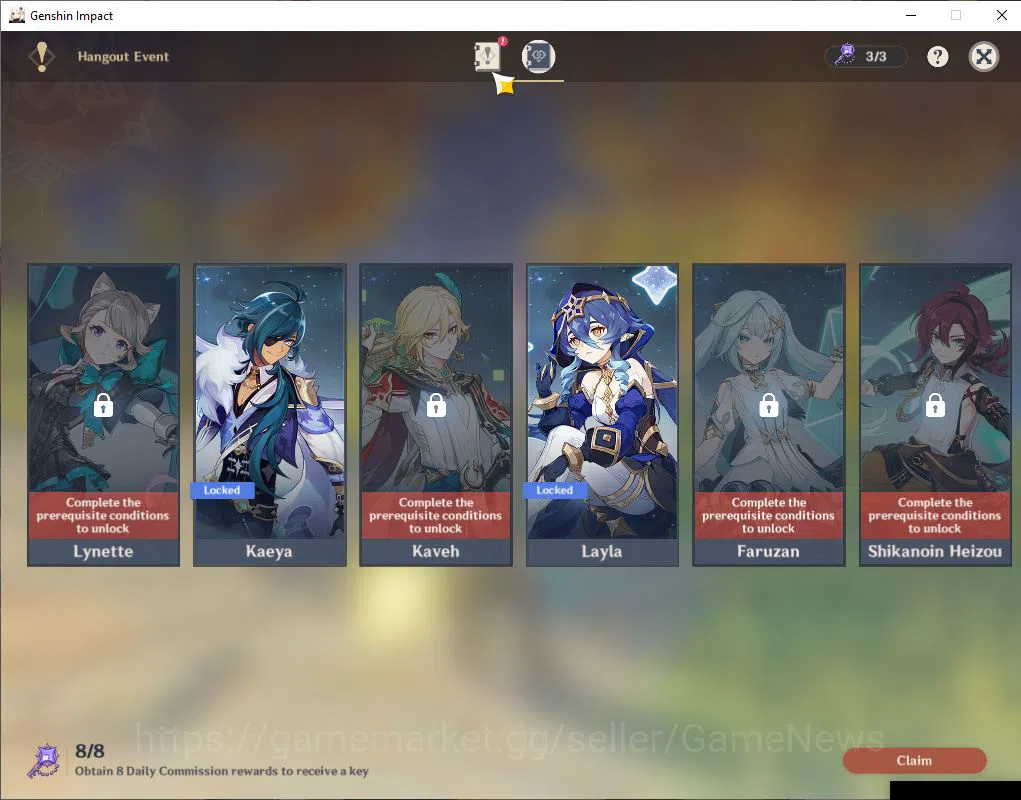 Genshin Impact Accounts ASIA|AR 53|1 Limited +3(*5Weapon)| Varka+Sign |Mc image 7