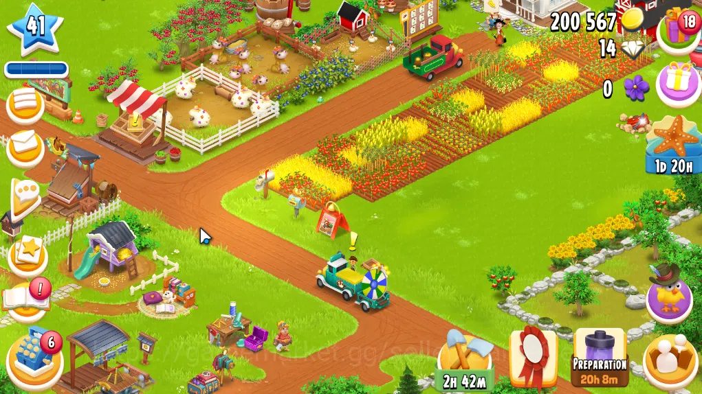 Hay Day Accounts Level 41 | Barn Storage 1100 + Silo Storage 625 | 200k Coins, 14 Diamonds |CN ON|Log Supercell ID|Take 3