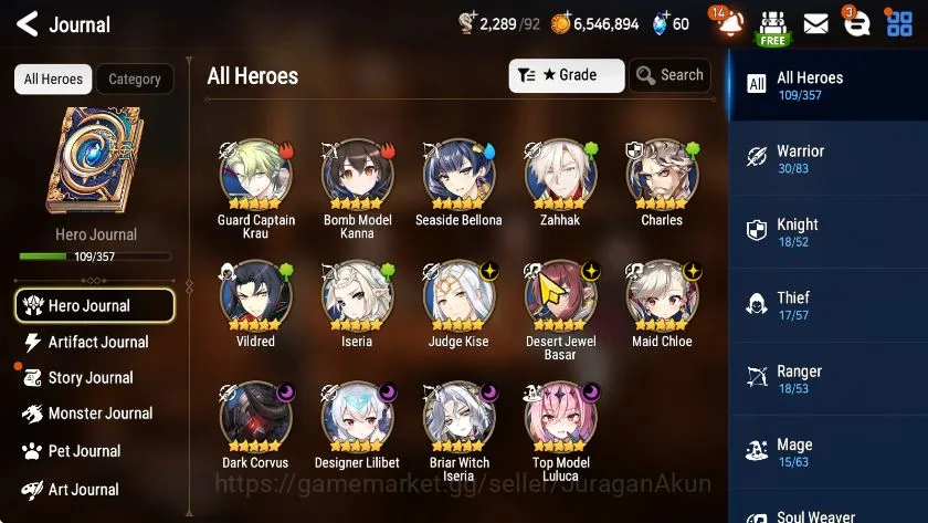Epic Seven Accounts Starter Global Unverif|Best Starter|7ML (Lilibet,Briseria,DrakCovus,etc) 7RGBHero+Limited 3