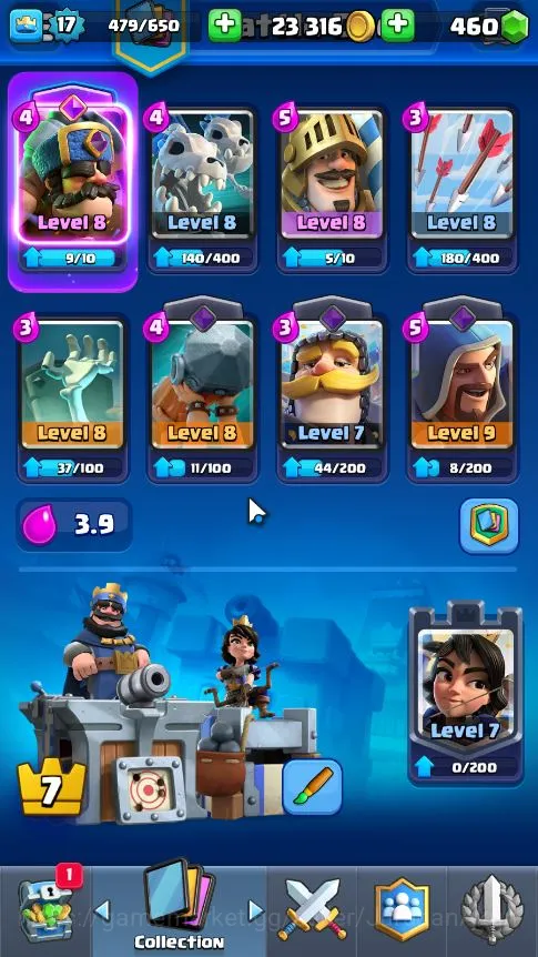 Clash Royale Accounts Lvl 17|Starter|Trophy 1458|Limited Skin|KTL 7|Card image 5