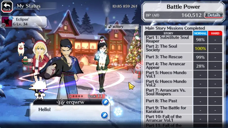 Bleach: Brave Souls Accounts Mid-Tier [GLOBAL] BTW Christmas(Noel Osushi,Ninny Osushi),BTW Halloween (Noel,Ninny),BTW