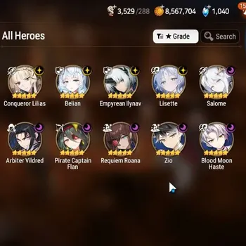 Epic Seven Accounts Starter Global Unverif|12 ML(Zio,Belian,C.Lilias,Lisette,Salome,Etc.)|PoH+Bless ON|Rank 63|SS