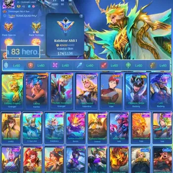 Mobile Legends: Bang Bang Accounts Rare Skin HERO 83 SKIN 174 | EMBLEM ALL MAX| PRIMER GRENGER| MOOTON ONLY | YOU CAN CHANGE