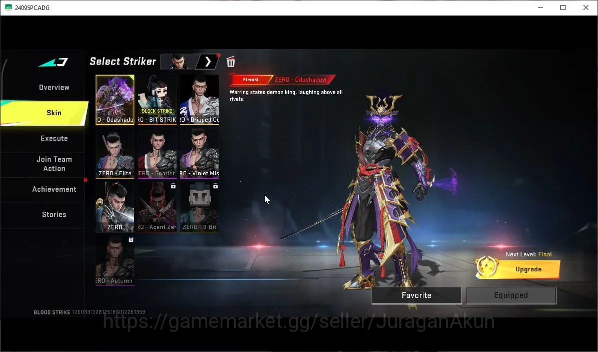 Blood Strike Accounts Mid-Tier Asia|Eternal Zero-OS|Mele (Katana,Greataxe)Collab EVA (Scar-EVA08,MCX-EVA00)|16 Ultra+2 3