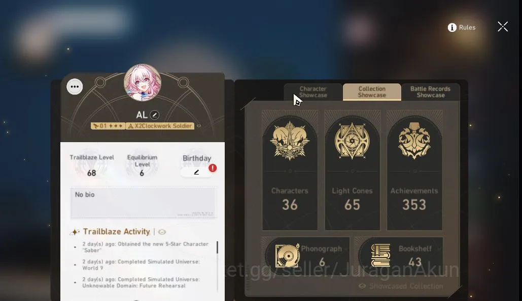 Honkai Star Rail Mid Game ASIA[TL68] 7 limited[Fixiao+Sign,The Herta+Sign,Ar image 1