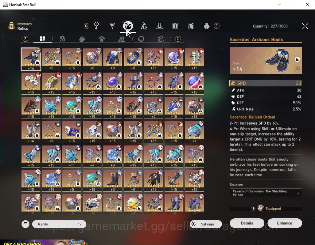 Honkai Star Rail Accounts Mid Game ASIA[TL68] 7 limited[Fixiao+Sign,The Herta+Sign,Archer+Sign,Tribbie E1,Robin 6