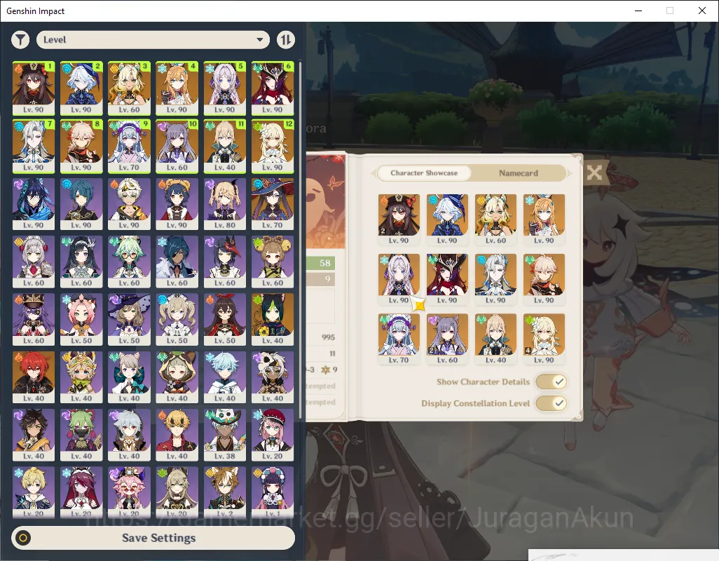 Genshin Impact Accounts Mid Game Asia|AR 55|8Limited+4[5*Weapon]|Huo Tao C2,Escoffier+Sign,Furina,Kazuha,Neuvillate,Etc|MC 2