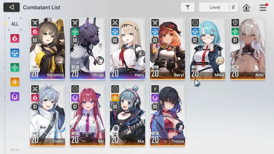 Chaos Zero Nightmare Accounts GLOBAL Lv21| 3 SSR (Veronica,Hugo,Haru) +  7 SR (Nia,Beryl,Amir,etc) + 19 SR Partners |Log 6