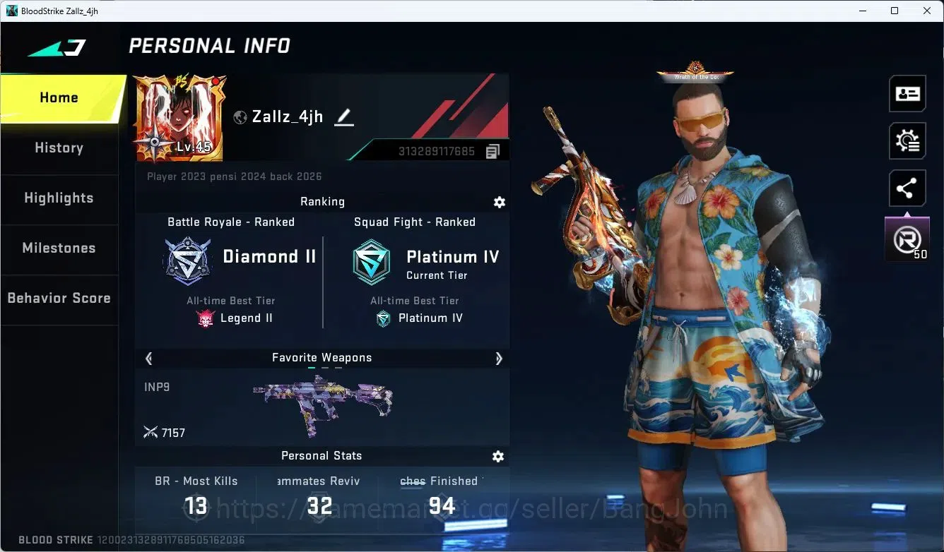Blood Strike Accounts ASIA | TR Ken Ryugi Striker | 7DS KAG-6 Gun | 3 7D image 1