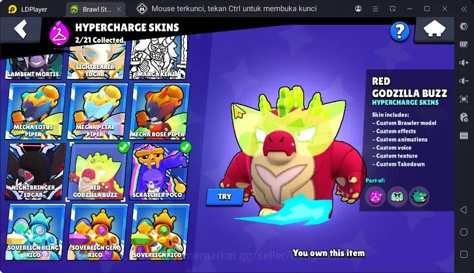 Brawl Stars Accounts Trophy 28219|94 Brawler|21 Max Hypercharge|2 Hyoercharge,9 Legend,72 Epic Skins|31395 14
