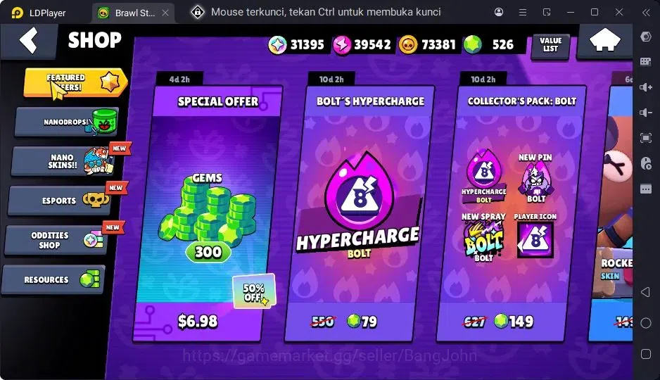 Brawl Stars Accounts Trophy 28219|94 Brawler|21 Max Hypercharge|2 Hyoercharge,9 Legend,72 Epic Skins|31395 20