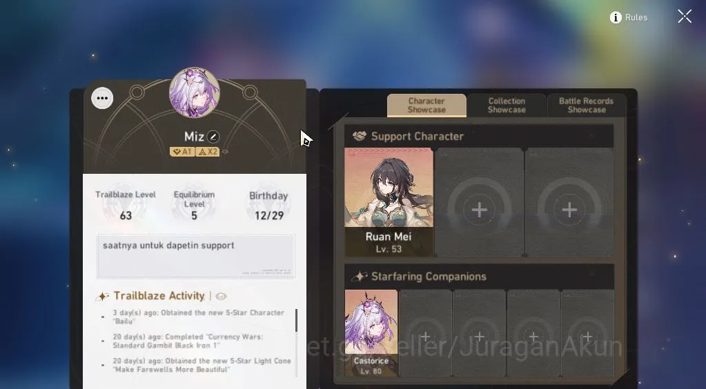 Honkai Star Rail Mid Game ASIA|TL 63|9 Limited|[Castorice,Saber,Archer]+Sign image 1