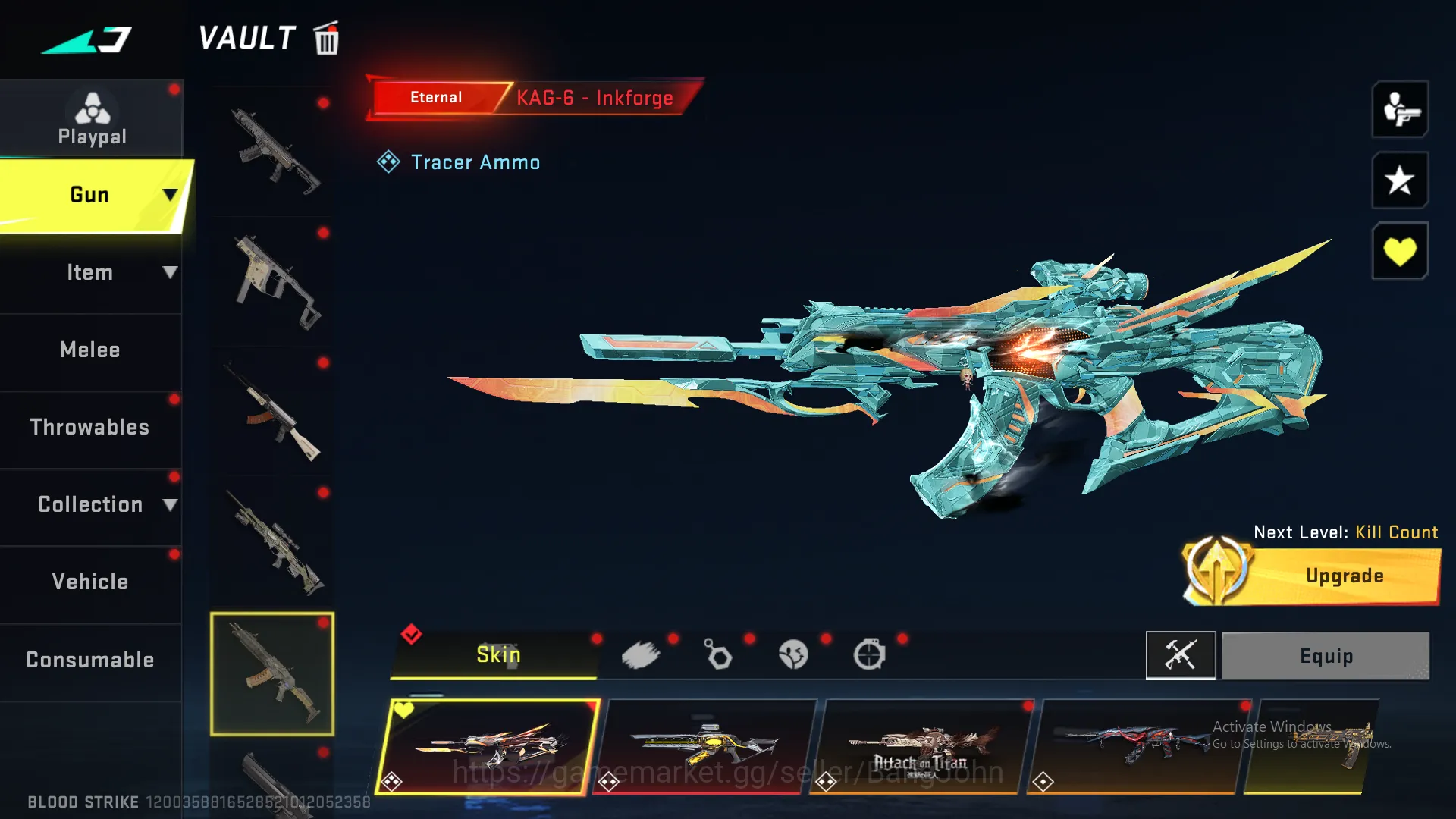 Blood Strike Accounts Others "1 evo + 12 Eternal | Evo m4 lvl 5(inspect) | Uzi lvl 5(inspect) | M700 lvl 4(inspect) | Qbz 10
