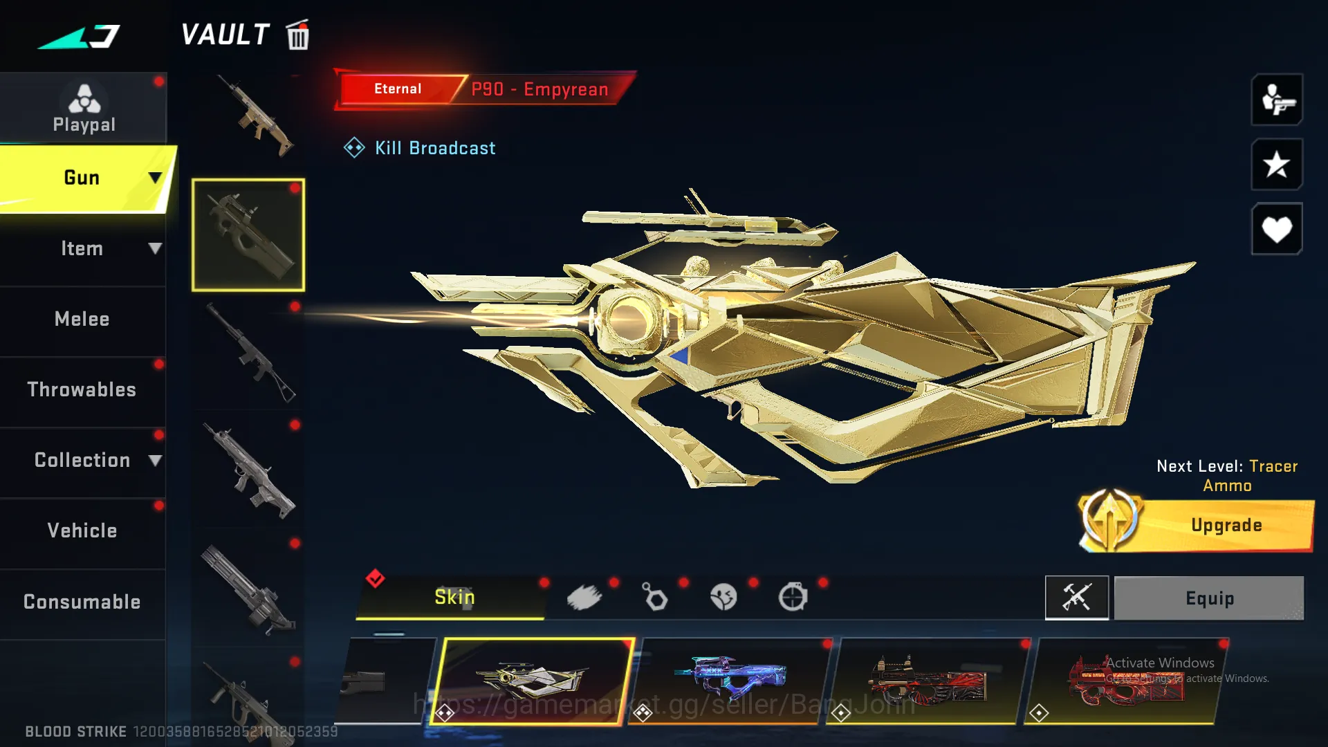 Blood Strike Accounts Others "1 evo + 12 Eternal | Evo m4 lvl 5(inspect) | Uzi lvl 5(inspect) | M700 lvl 4(inspect) | Qbz 12
