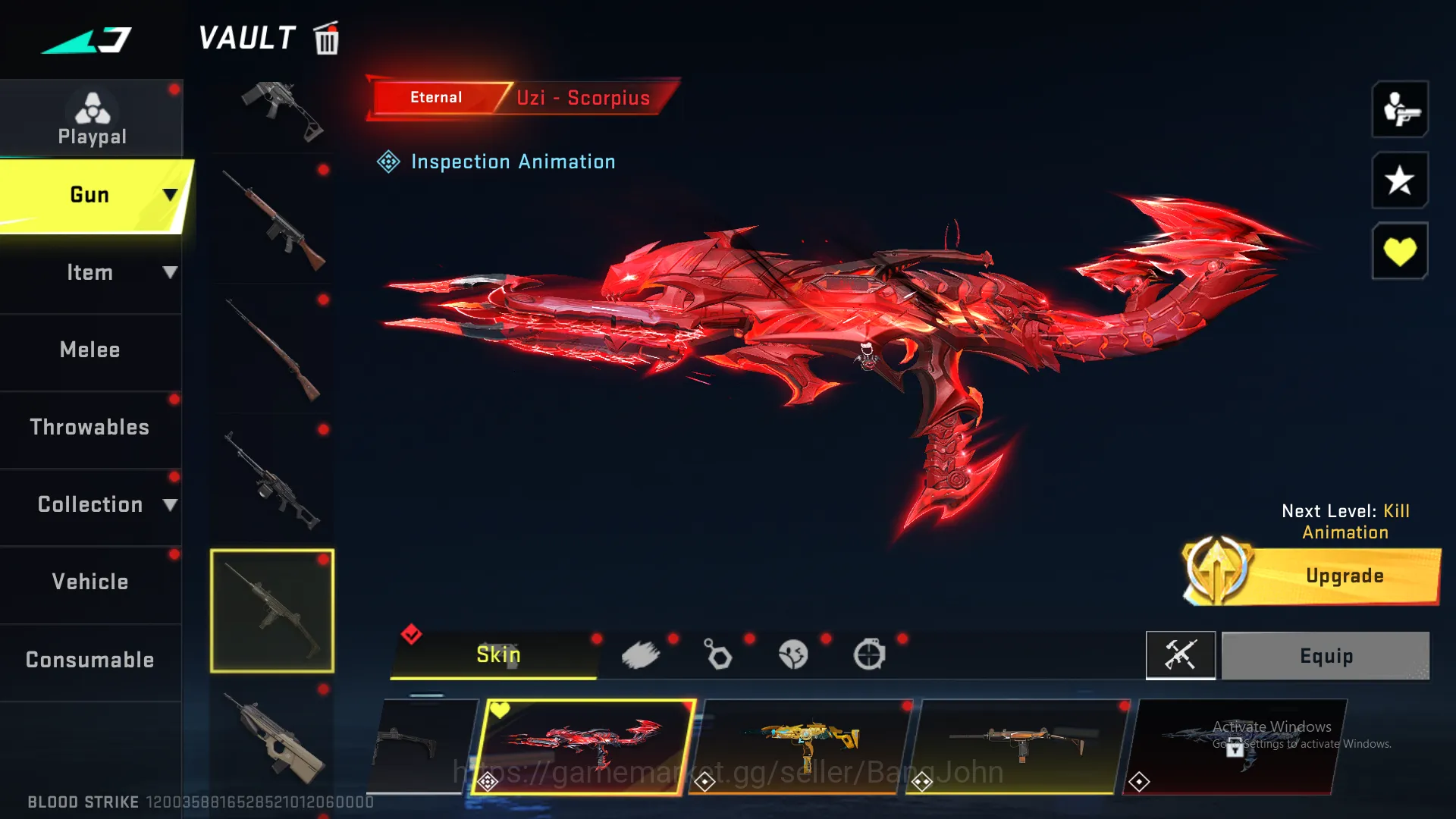 Blood Strike Accounts Others "1 evo + 12 Eternal | Evo m4 lvl 5(inspect) | Uzi lvl 5(inspect) | M700 lvl 4(inspect) | Qbz 15