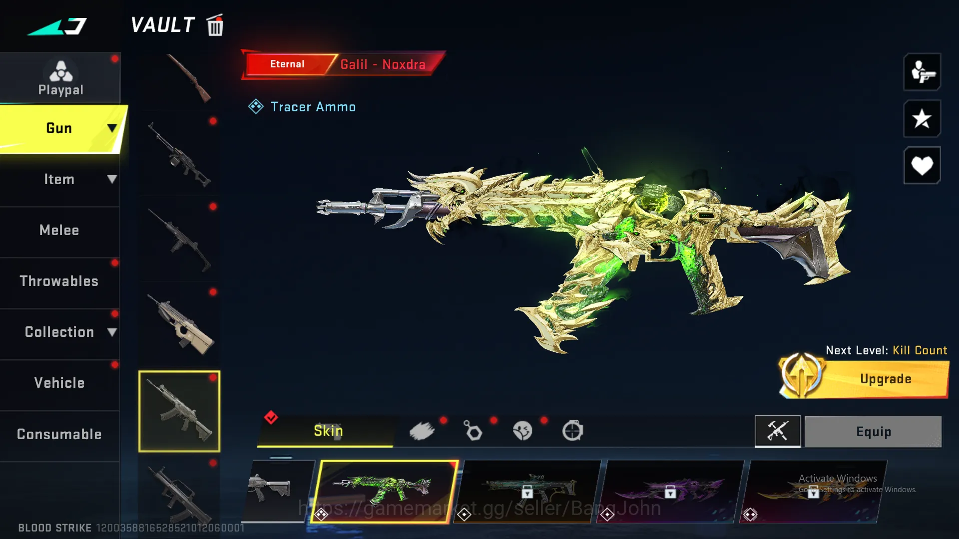 Blood Strike Accounts Others "1 evo + 12 Eternal | Evo m4 lvl 5(inspect) | Uzi lvl 5(inspect) | M700 lvl 4(inspect) | Qbz 16