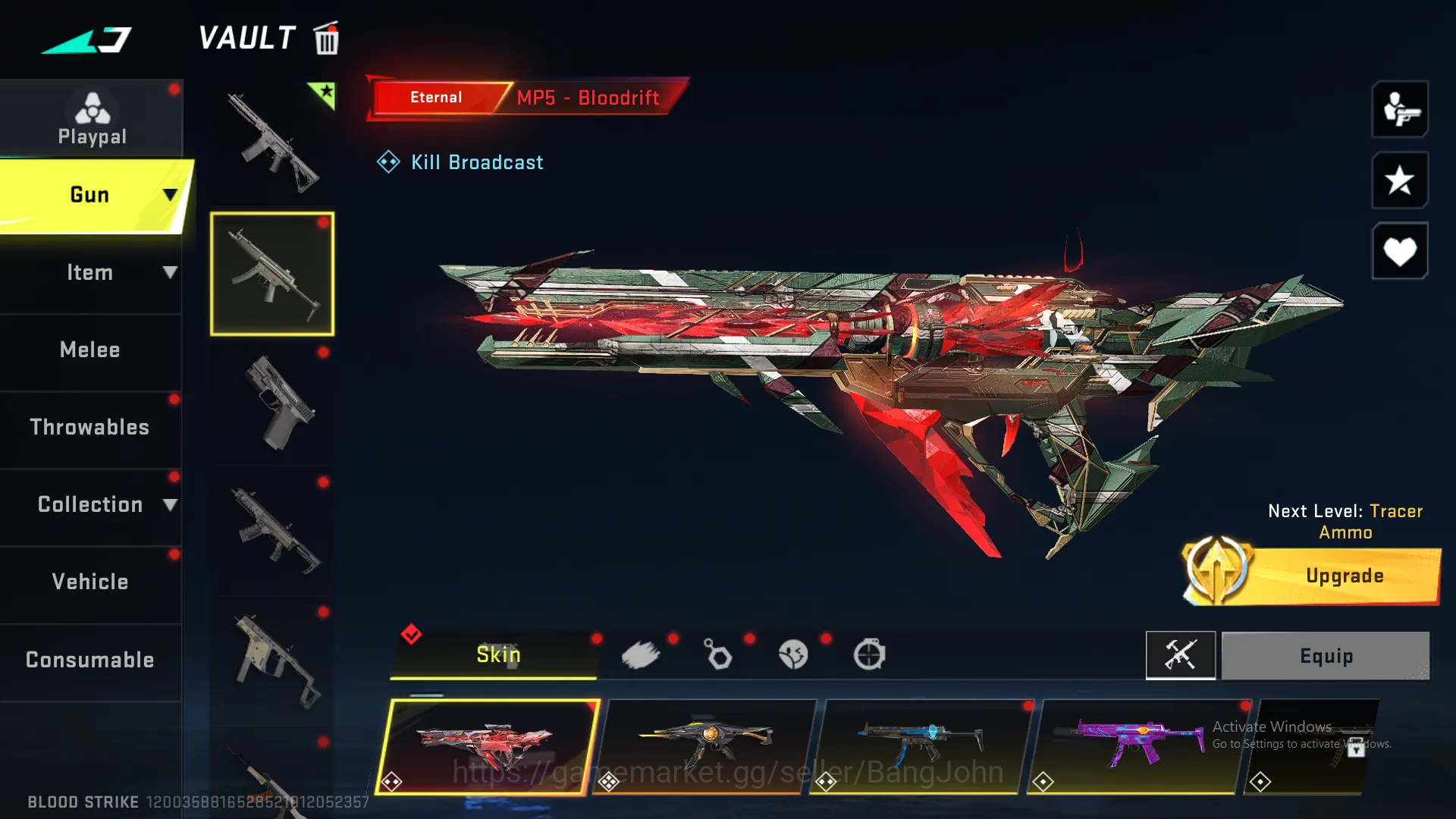 Blood Strike Accounts Others "1 evo + 12 Eternal | Evo m4 lvl 5(inspect) | Uzi lvl 5(inspect) | M700 lvl 4(inspect) | Qbz 3