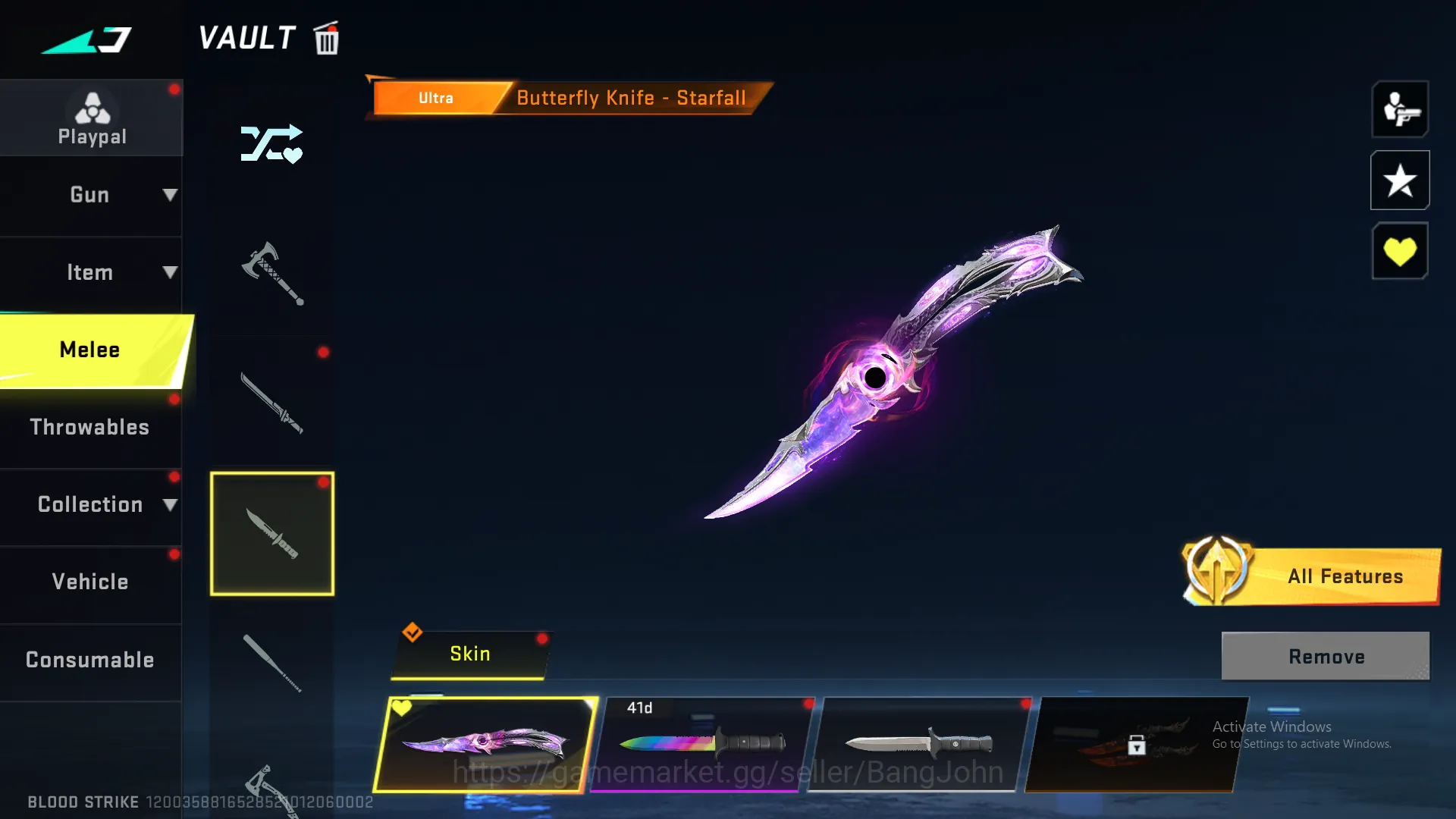 Blood Strike Accounts Others "1 evo + 12 Eternal | Evo m4 lvl 5(inspect) | Uzi lvl 5(inspect) | M700 lvl 4(inspect) | Qbz 5