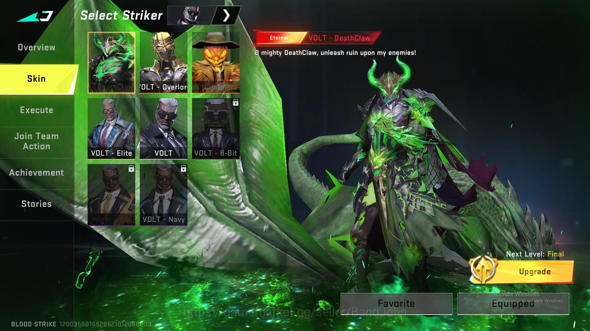 Blood Strike Accounts Others "1 evo + 12 Eternal | Evo m4 lvl 5(inspect) | Uzi lvl 5(inspect) | M700 lvl 4(inspect) | Qbz 6