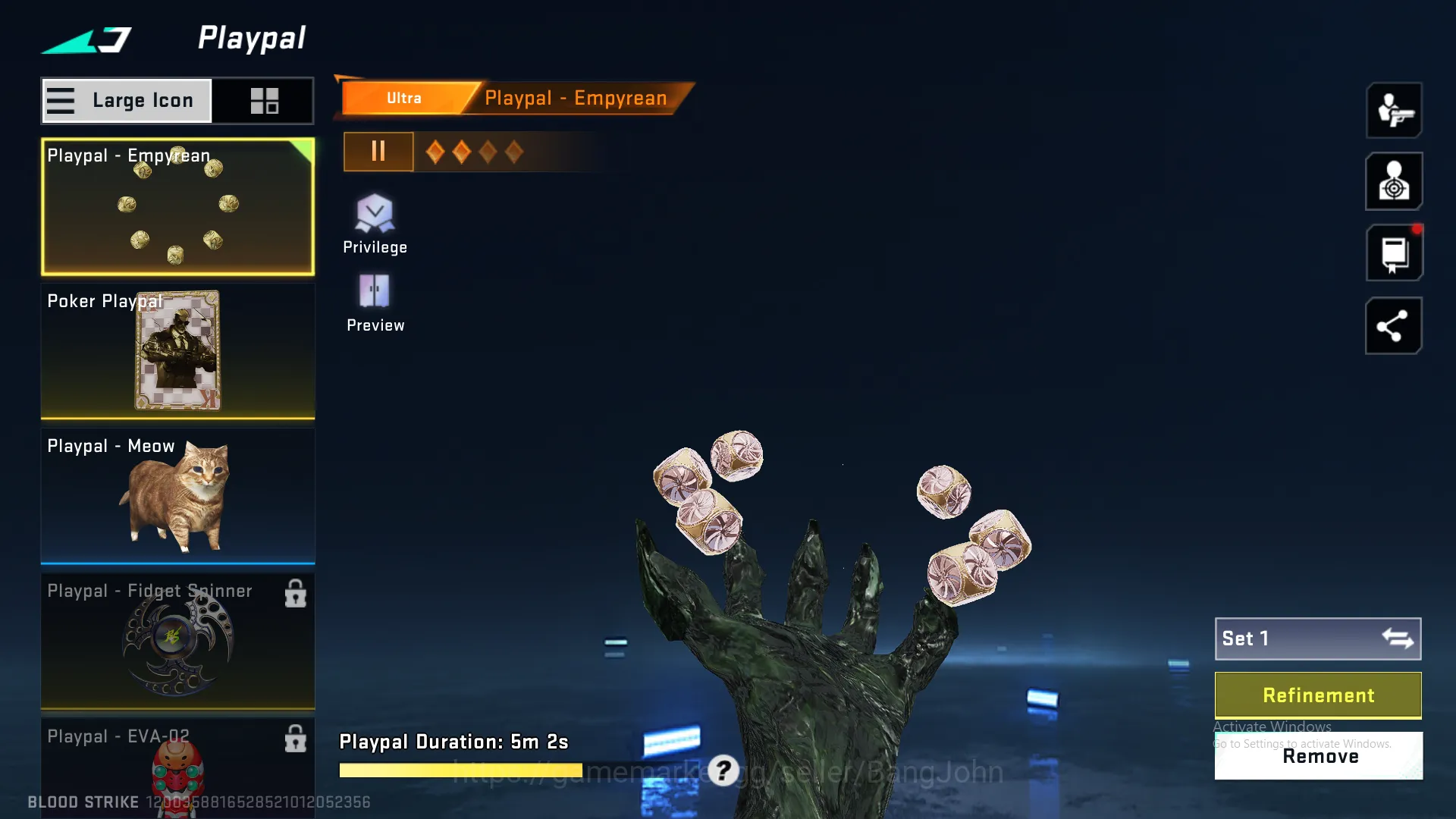 Blood Strike Accounts Others "1 evo + 12 Eternal | Evo m4 lvl 5(inspect) | Uzi lvl 5(inspect) | M700 lvl 4(inspect) | Qbz 7