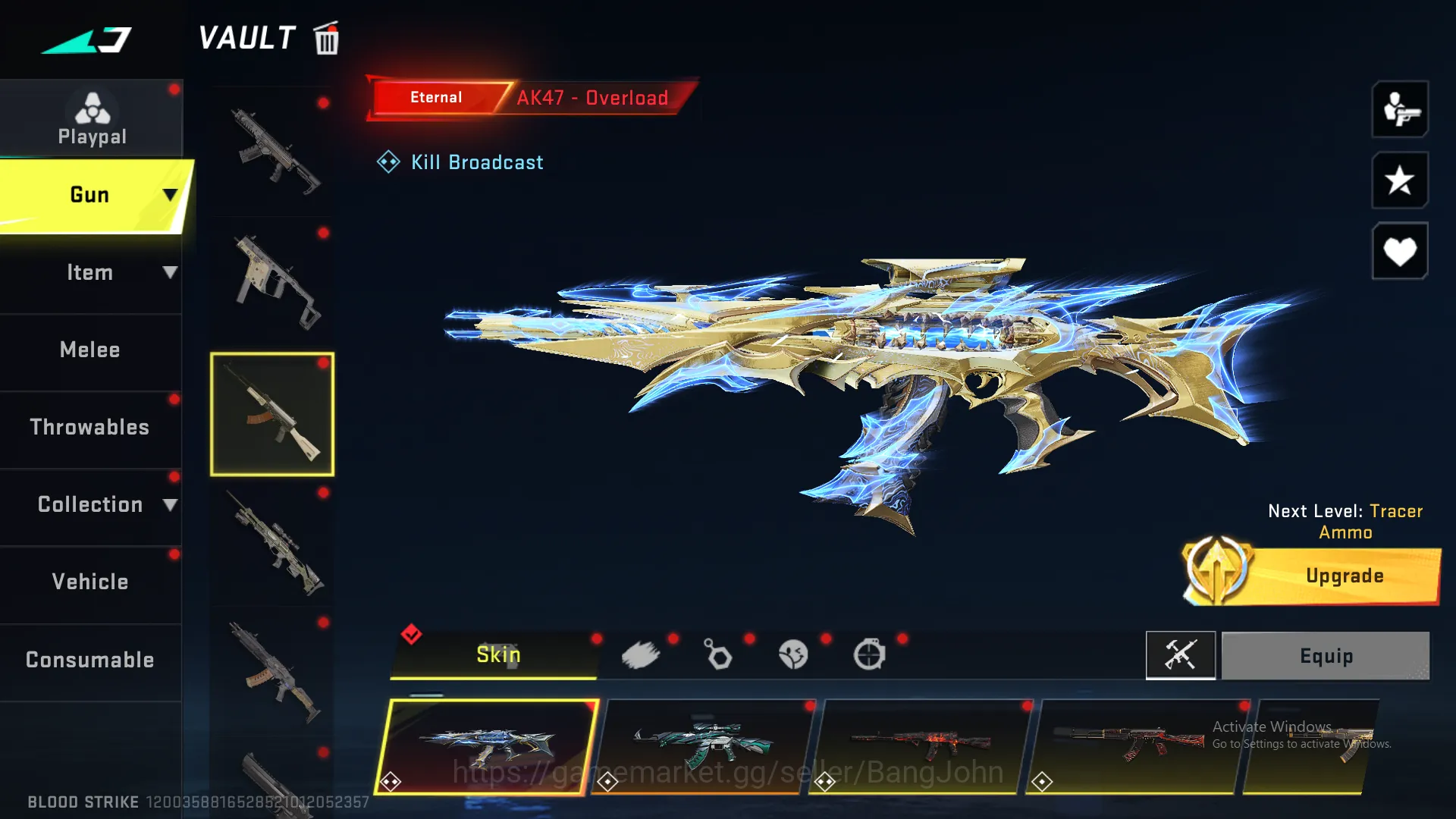 Blood Strike Accounts Others "1 evo + 12 Eternal | Evo m4 lvl 5(inspect) | Uzi lvl 5(inspect) | M700 lvl 4(inspect) | Qbz 8