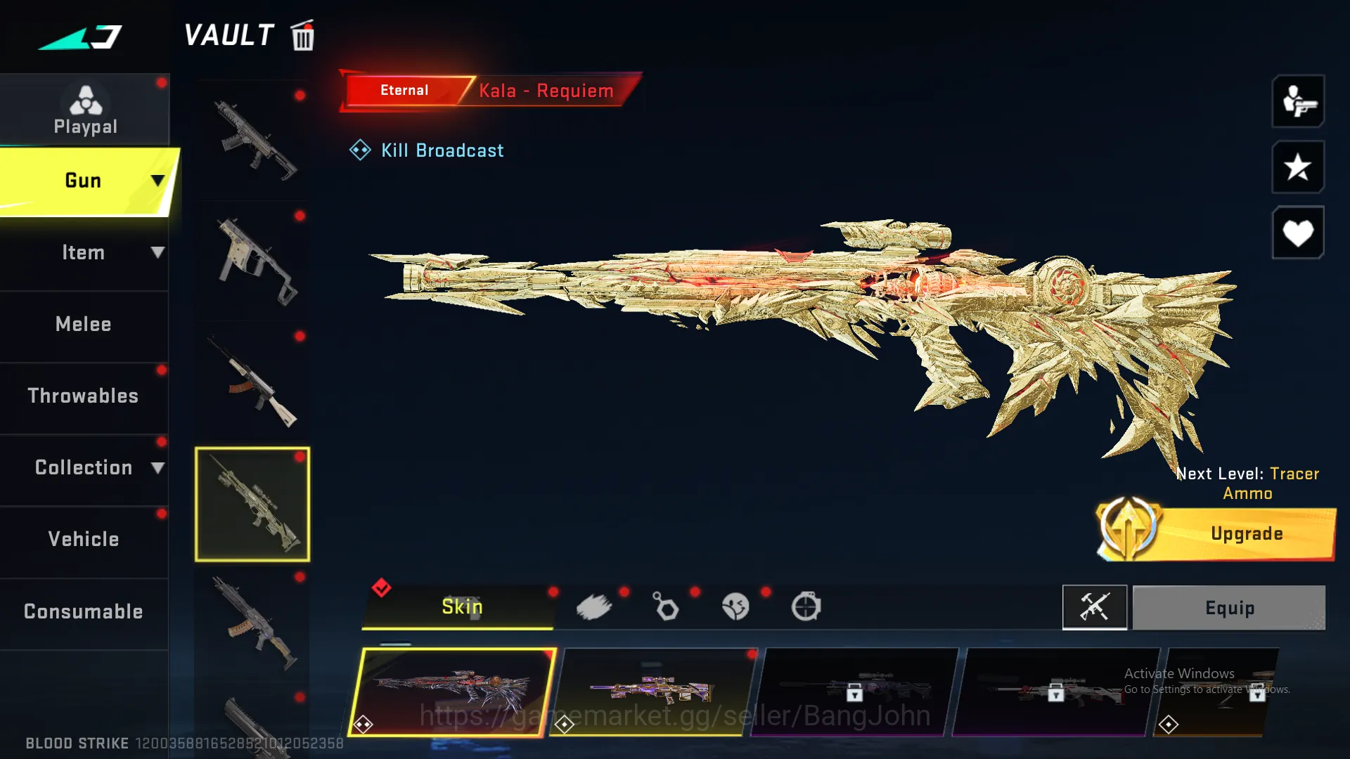 Blood Strike Accounts Others "1 evo + 12 Eternal | Evo m4 lvl 5(inspect) | Uzi lvl 5(inspect) | M700 lvl 4(inspect) | Qbz 9