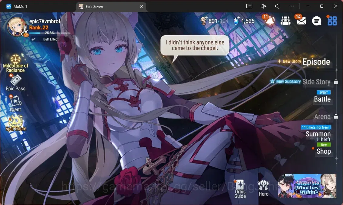 Epic Seven Accounts Starter Global Unverif | Starter |2 ML (TR Elvira,LC Bellona)|PoH+Bless ON|SS 1.5K|Sitgma 3.8K|Log 1