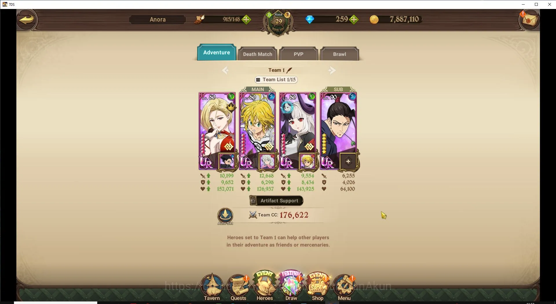 The Seven Deadly Sins: Grand Cross Accounts ASIA|1,2M CC|1 UL + 1 UR + 226 Gems (Elizabeth,Mel image 4