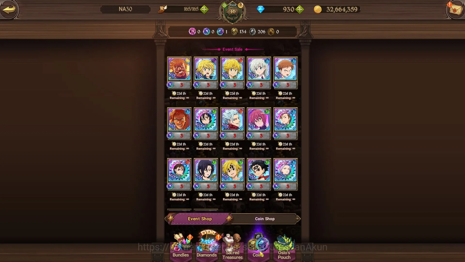 The Seven Deadly Sins: Grand Cross Accounts Global | Starter | 861K CC,Ch5 | 3 UR + 930 Gems | image 8