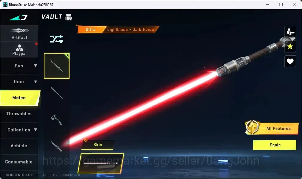 Blood Strike Accounts ASIA | 1 ULTRA MELEE: Lightblade - Dark Force | 1  image 4