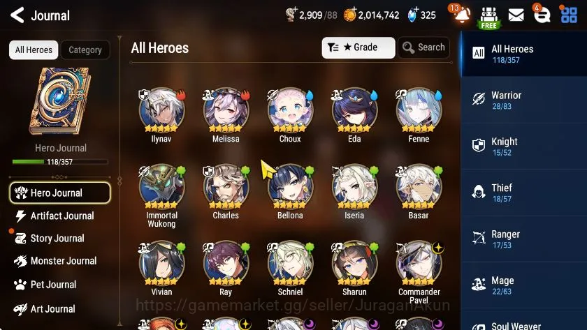 Epic Seven Accounts Starter Global Unverif|Best Starter|6ML (DDRay,Briseria,Solitaria,etc) 14 RGB Hero |Bless On|Poh 3