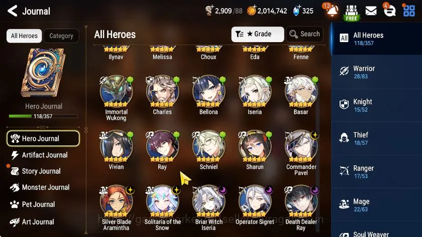 Epic Seven Accounts Starter Global Unverif|Best Starter|6ML (DDRay,Briseria,Solitaria,etc) 14 RGB Hero |Bless On|Poh 4