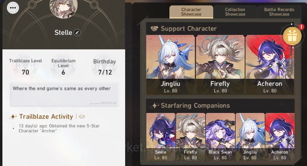 Honkai Star Rail Mid Game ASIA [TL70] 11 Limited + 5 Sing(AcheronE1S1,FFE0S1 image 1