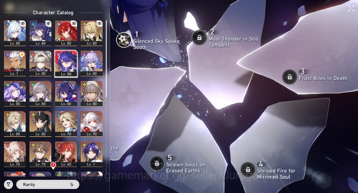 Honkai Star Rail Accounts Mid Game ASIA [TL70] 11 Limited + 5 Sing(AcheronE1S1,FFE0S1,JLE0S1,LuochaE0S1) & ETC|Penacony|Take 6