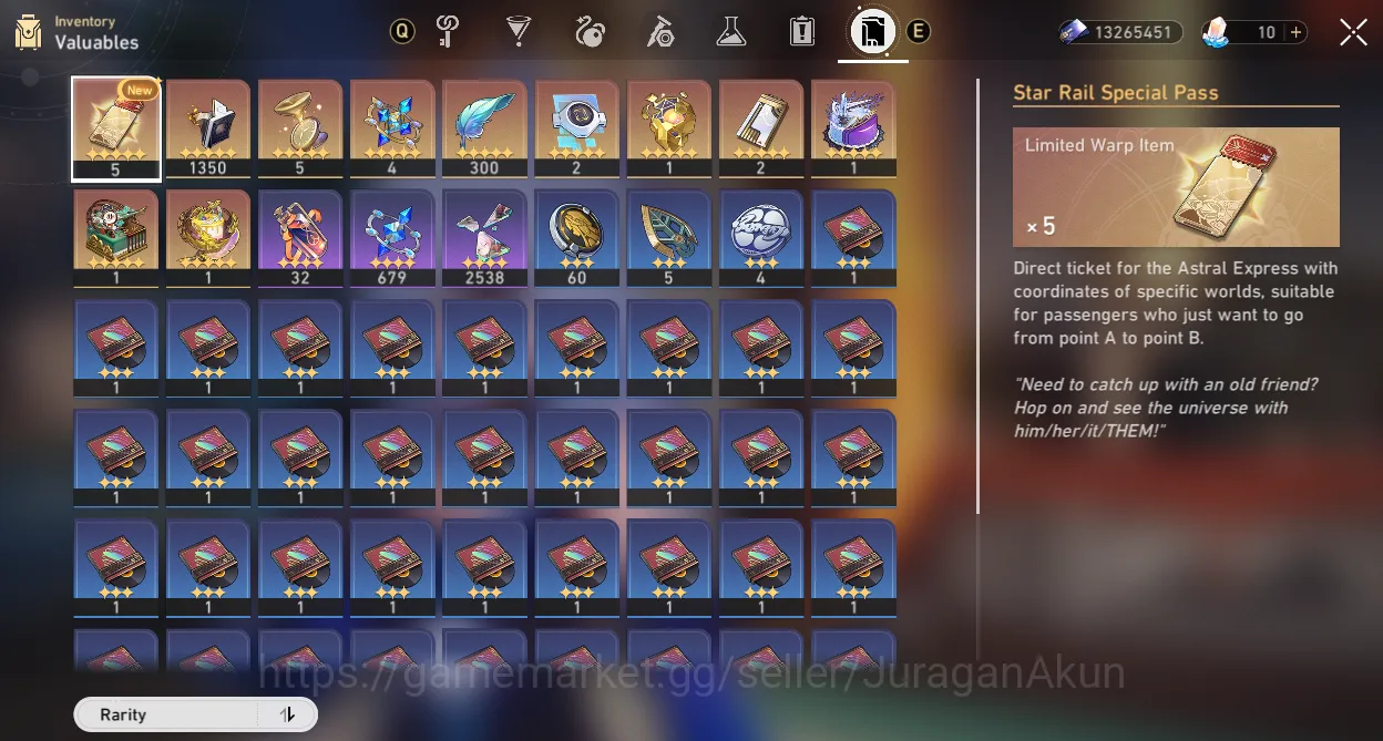 Honkai Star Rail Accounts Mid Game ASIA [TL70] 11 Limited + 5 Sing(AcheronE1S1,FFE0S1,JLE0S1,LuochaE0S1) & ETC|Penacony|Take 8