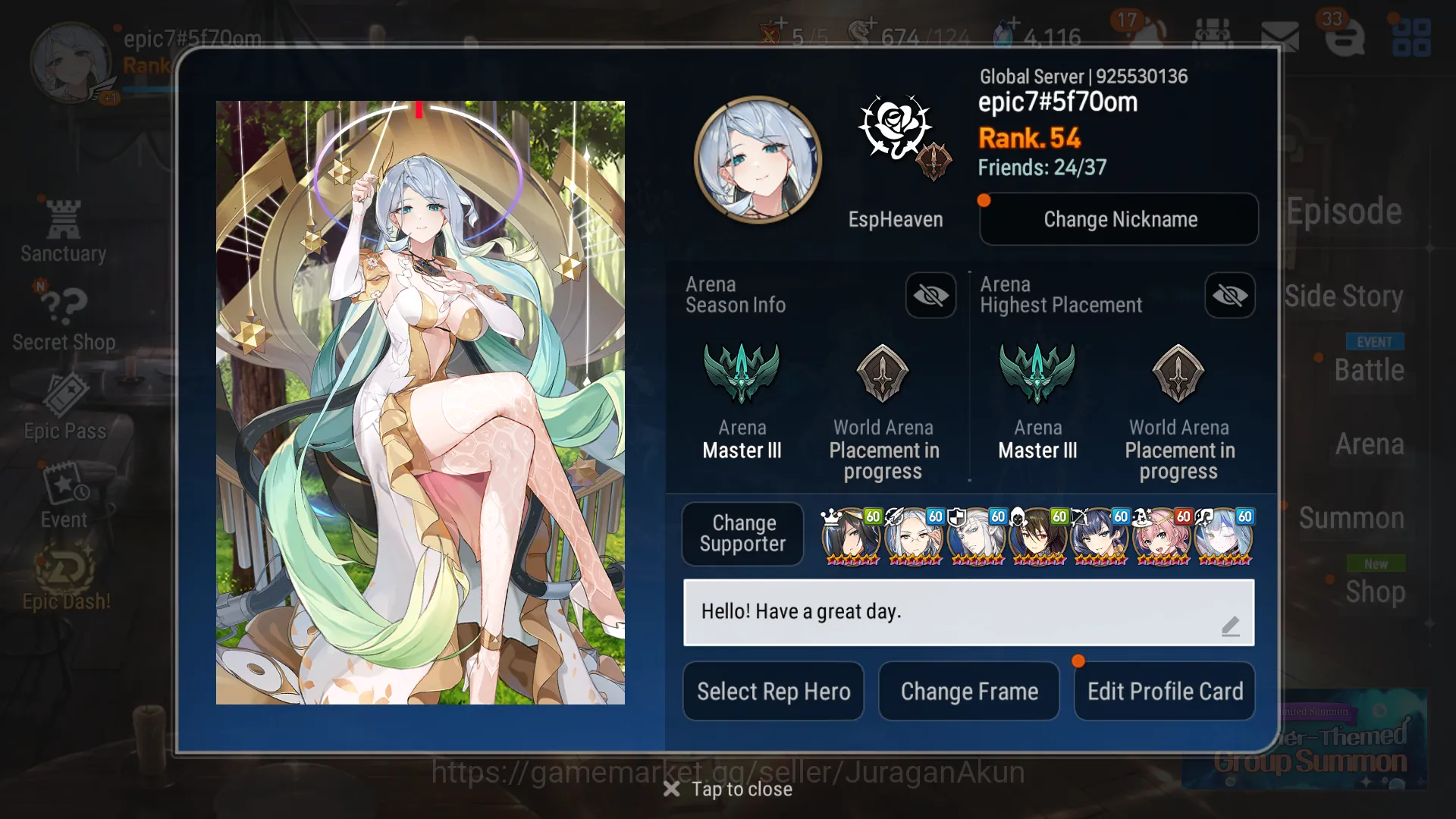Global Unverif|7ML(Belian,LRK,SpecterTenebria,etc)SummerCharlotte,SSB,Frida,etc|PohOn|Stove(ES2044) Epic Seven Starter Global Unverif|7ML(Belian,LRK,SpecterTenebria,etc) image 1