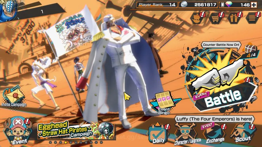 One Piece Bounty Rush Mid-Tier Global|6 META EX[Four Emperor Luffy,Sakazuki,Stron image 1