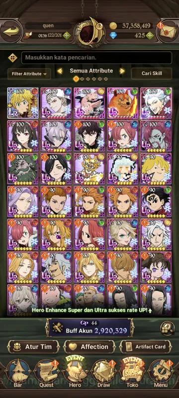 Asia |2.9 CC| 1LR + 6UR + TOG collab + 425 Gems (Elimeli, Escanor, Mael, Gowther2/6, Thor2/6, & etc) |Unlinked|CheckSS(SDS1325) The Seven Deadly Sins: Grand Cross Midgame Asia |2.9 CC| 1LR + 6UR + TOG collab + 425 Gems (E image 1