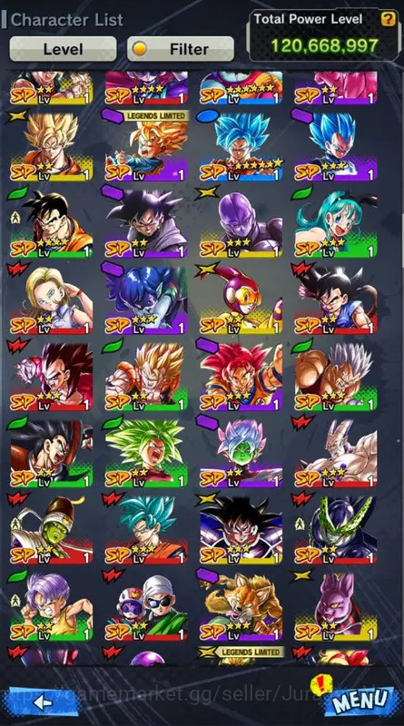 Dragon Ball Legends Accounts Lv 127 | 4 UL (SS Goku, SS2 Gohan (Youth), SS Goge image 4
