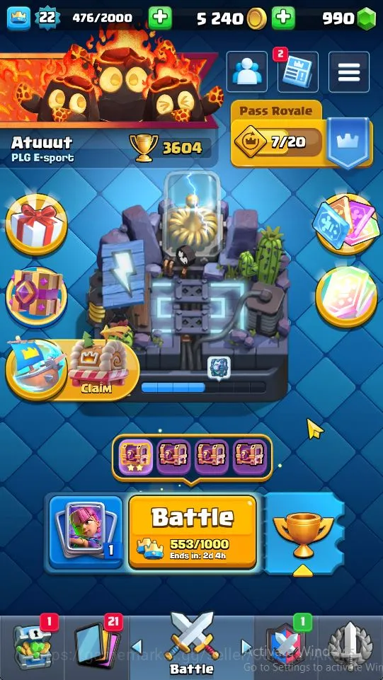 Clash Royale Accounts Lvl 22|Trophy 3604|KTL 9|Limited Skin| Card 68 | 2 image 1