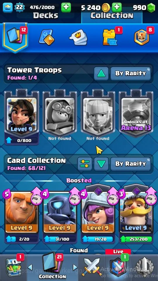 Clash Royale Accounts Lvl 22|Trophy 3604|KTL 9|Limited Skin| Card 68 | 2 image 2
